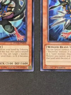 Yugioh TCG - 2x Assault Blackwing Kunai the Drizzle - DOCS-EN018, NM/LP Rare 1st - Image 4