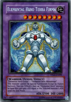 Yugioh Elemental Hero Terra Firma PP02-EN009 Secret Rare NM - Image 1