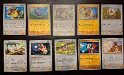10 Revese Holo Pokemon Card Lot - Fighting & Normal Types, Uncommon & Common - Image 1