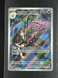Pokemon TCG Team Rocket's Weezing Destined Rivals Illustration Rare Card 199/182 - Image 1
