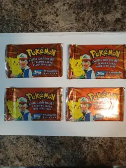 Pokemon Cards Television Series 4 Packs Brand New Original Package Sealed 1999 - Image 1