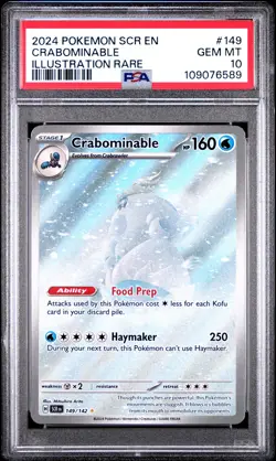Crabominable IR PSA 10 2024 Stellar Crown #149 Pokemon Card - Image 1