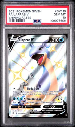 Lapras V Shiny FA PSA 10 2021 Shining Fates #SV110 Pokemon Card - Image 1