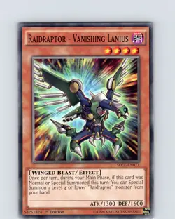Yu-Gi-Oh TCG Raidraptor - Vanishing Lanius SECE-EN011 1st Edition Common Card NM - Image 1