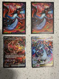 Pokemon UPC Mega Charizard x Ex & Oricorio Holo Promo with Sleeeves NM Card Duo - Image 1