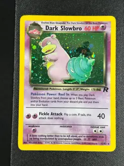 Pokemon Card Dark Slowbro 12/82 Holo Rare Team Rocket Set WOTC Played - Image 1