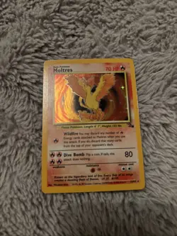 Pokemon TCG Moltres 1st Edition Holo Rare Card No 12/62 Fossil Set - Image 1