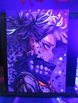 Himiko Toga Hand Drawn 1/1 Sketch Art Card Studio Hero Academia Blacklight MHA - Image 5