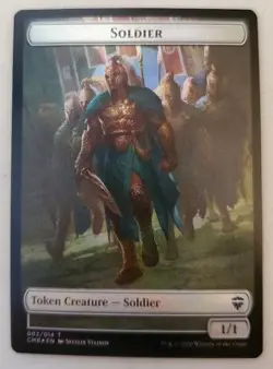 1x Soldier // Rock Token FOIL Double-sided Commander Legends MTG NM - Image 1