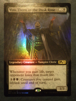 mtg magic 2021 m21 Vito, Thorn of the Dusk Rose FOIL EXTENDED borderless ENGLISH - Image 1