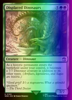 MTG Magic the Gathering Displaced Dinosaurs (100/1448) Doctor Who LP FOIL - Image 1