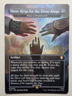 1 x Three Rings for the Elven-Kings LTC 0352 Borderless Mythic magic card lotr - Image 1