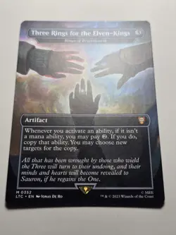 1 x Three Rings for the Elven-Kings LTC 0352 Borderless Mythic magic card lotr - Image 2
