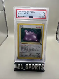 1999 Pokemon Fossil Ditto Holo PSA 8 NM-MT Unlimited TCG Card - Image 1