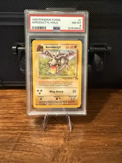 PSA 8 NM-MT Aerodactyl 1999 Fossil 1/62 Holo Rare Pokemon ⭐New Cert⭐ - Image 1