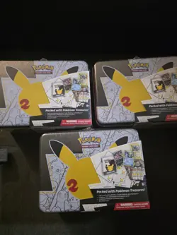 Pokemon 25th Anniversary Celebrations Collector’s Chest Lunch Box Lot Of 3 - Image 1