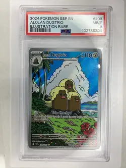 Pokemon Alolan Dugtrio 208/191 Scarlet & Violet Surging Sparks PSA 9 Mint - Image 1