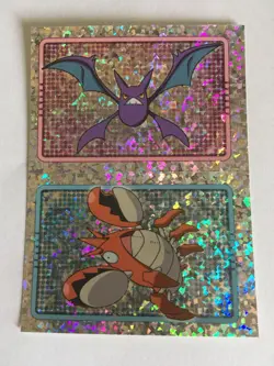 STICKER POKEMON HOLO FOIL N°169 CROBAT N°341 CORPISH MERLIN TOPPS SERIE 2005 - Image 1