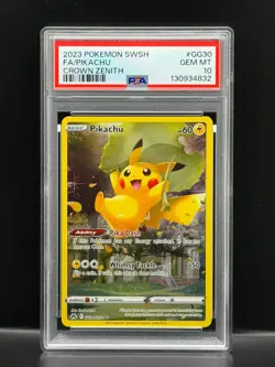 Pikachu Full Art Crown Zenith 2023 Pokemon #GG30 Galarian Gallery PSA 10 Gem - Image 1