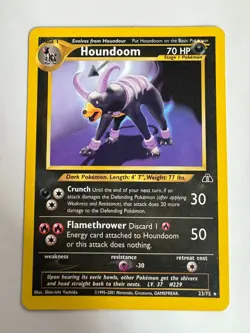 Pokemon Houndoom 23/75 Neo Discovery Pokemon TCG 2001 Vintage - Image 1