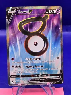 Pokemon TCG Unown V Sword & Shield - Silver Tempest 176/195 Holo Ultra Rare NM/M - Image 1