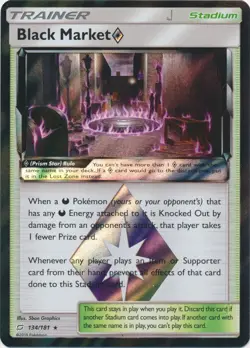 1x Black Market Prism Star - 134/181 - Holo Rare NM-Mint Pokemon SM09 - Team Up - Image 1