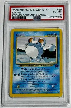 Pokemon Marill Black Star Promo 29 Pokemon League PSA 6 - Image 1