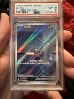 2023 Pokemon Obf En 202 Cleffa Illustration Rare PSA 10 *slab Scratches* - Image 1