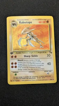 Pokemon English 1st Edition Kabutops Jungle # 9/62 Holo - Image 1