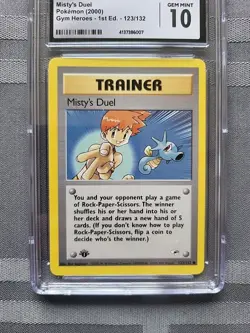 GEM MINT Pokemon: Misty's Duel #123/132 1st Edition Gym Heroes 2000 - CGC 10 - Image 3