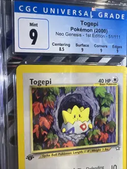 🔥🔥Pokemon WOTC Neo Genesis Togepi 1st Edition CGC 9 COLOR MATCH LABEL - Image 5