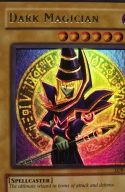 Yugioh Dark Magician LOB-005 Ultra Rare Vintage Foil Shift LP - Image 4