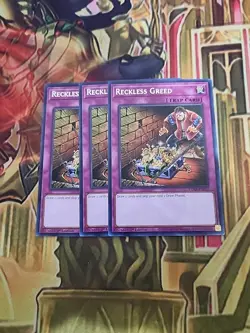 3X Reckless Greed TAMA-EN057 Rare 1st Edition NM Yugioh Playset - Image 1