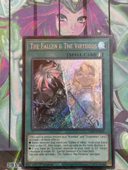 Yugioh 1x The Fallen & The Virtuous CH01-EN019 Secret Rare 1st Edition Near Mint - Image 1
