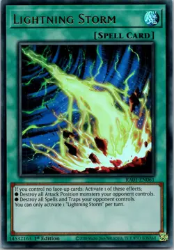 Yugioh Lightning Storm (UR) RA01-EN061 1st Edition Ultra Rare NM - Image 1