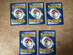 VINTAGE Pokemon lot of 5 TCG Gym Hero’s / Challenge Trainer Card non holo WOTC - Image 2