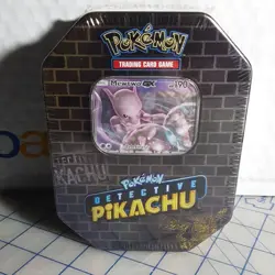 Pokemon Detective Pikachu tcg tin MewTwo trading card new sealed - Image 1