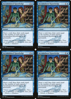 4x MTG 2018 ACCUMULATED KNOWLEDGE - INSTANT 040/249- MAGIC CARD x4 copies - Image 1