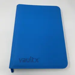 VaultX Binder Neon Blue 9 POCKET Exo-Tec Zip Binder Holds 360 Cards - Image 1