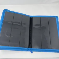 VaultX Binder Neon Blue 9 POCKET Exo-Tec Zip Binder Holds 360 Cards - Image 2
