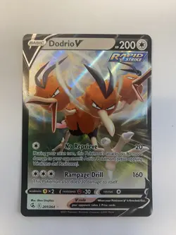 Dodrio V 201/264 Full Art Holo Fusion Strike Pokemon Card TCG - Image 1