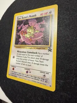 Pokemon TCG Team Rockets Meowth Black Star Promo Card #18 NM - Image 3
