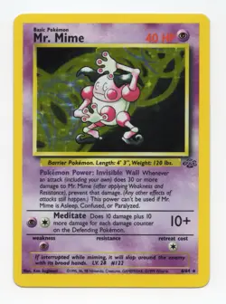 Pokemon TCG Mr. Mime Jungle Holo Rare Card 6/64 NM - Image 1