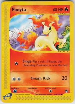 Pokemon TCG Ponyta 126/165 Expedition Common card Normal LP - Image 1