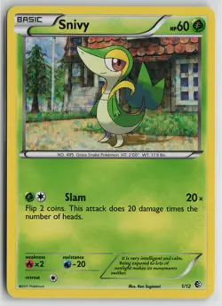 Pokemon Snivy - 1/12 001/012 McDonald's Promos 2011 NM card Holo - Image 1