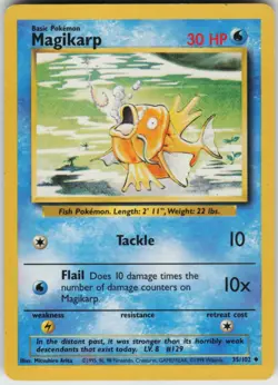 Pokemon TCG Magikarp 035/102 Base Set Uncommon card Normal LP - Image 1