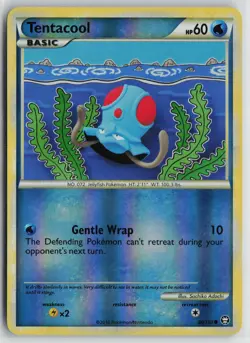 Pokemon Tentacool 80/102 Triumphant LP card Reverse Holo - Image 1