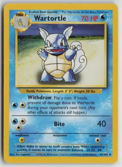 Wartortle 042/102 Base Set Uncommon Pokemon card - Image 1
