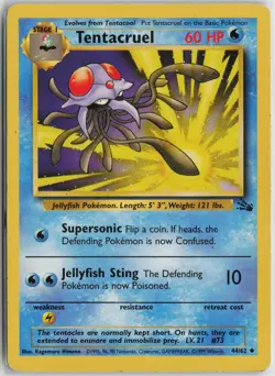 Pokemon Tentacruel 44/62 Fossil Unlimited card - Image 1