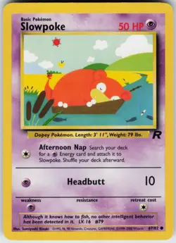 Pokemon TCG Slowpoke 67/82 Team Rocket Common card Unlimited LP - Image 1